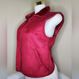 Vintage FU DA New York Red Faux Fur Lined Vest